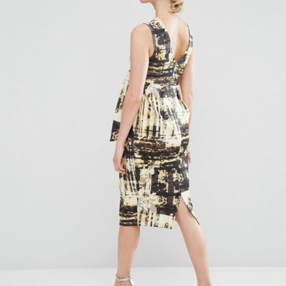 ASOS Maternity Knot Side Abstract Midi Dress - Picture 4 of 5